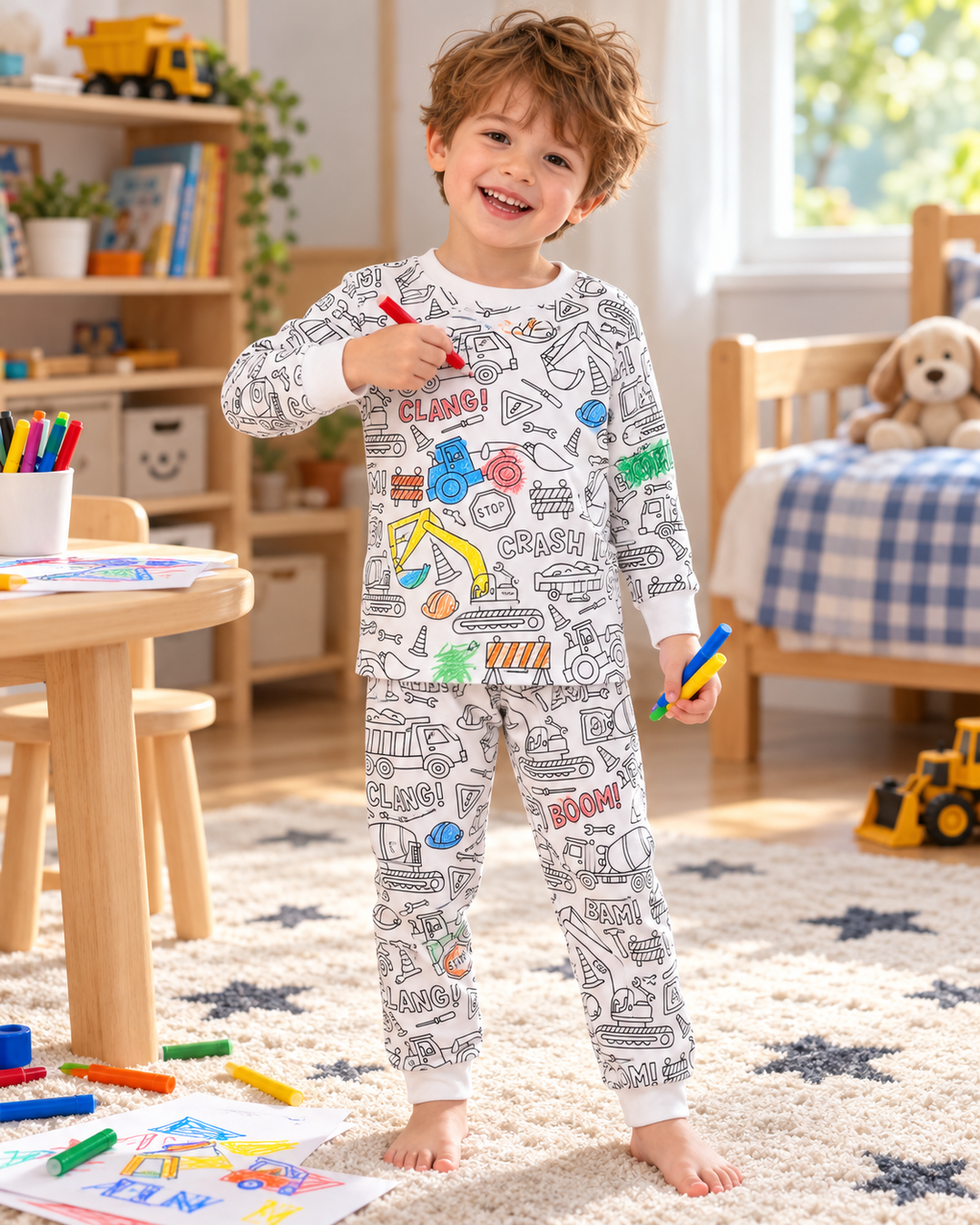 All Colorable Bamboo Two Piece Long Sleeve Pajama Set
