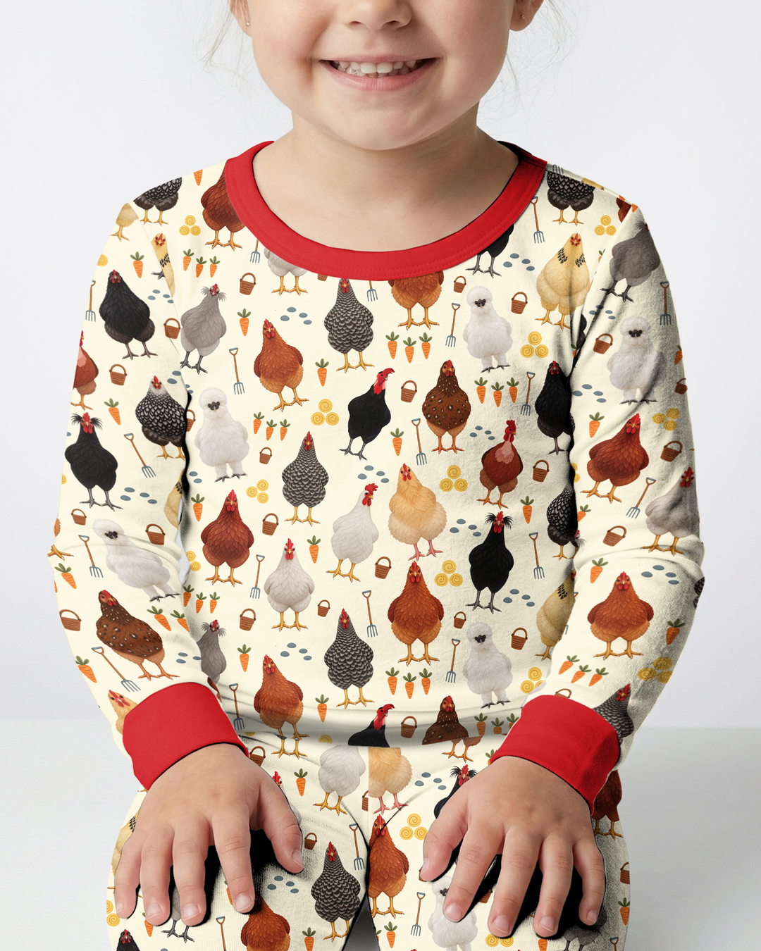 Little Chicken Farmer Bamboo Two Piece Long Sleeve Pajama Set