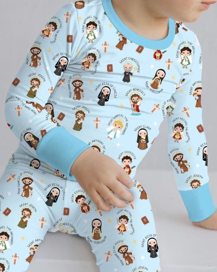 Saints in the Clouds Bamboo Two Piece Long Sleeve Pajama Set