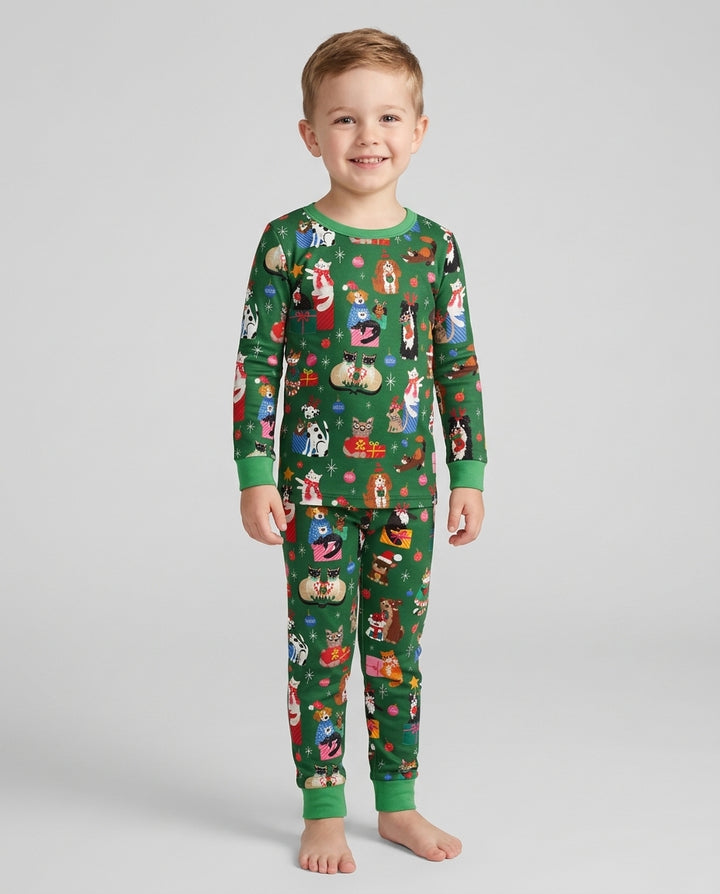 Christmas Paws Bamboo Two Piece Long Sleeve Pajama Set