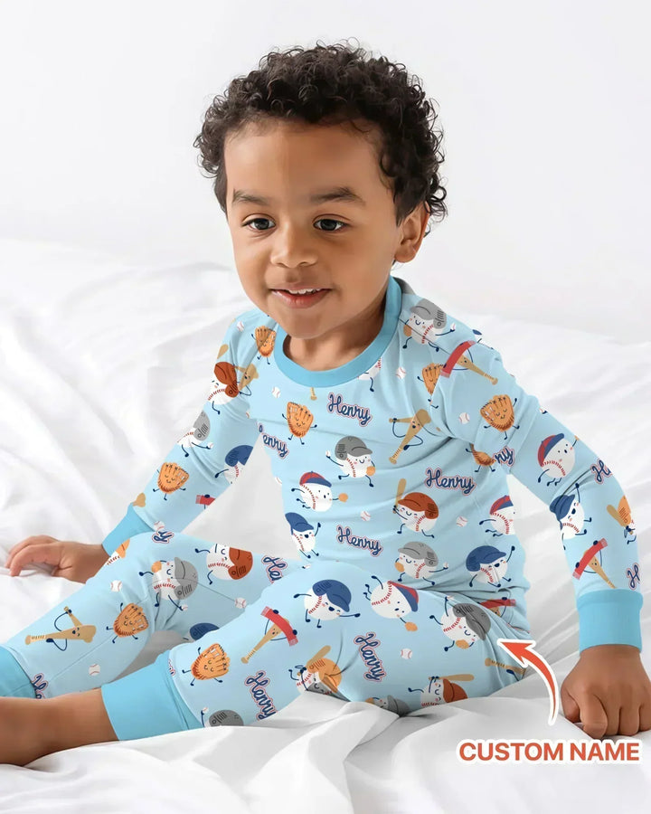 Zweiteiliges Langarm-Pyjama-Set mit Sommerfrüchten