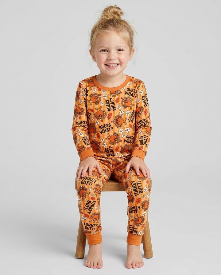 Guess What Turkey Butt Bamboo Two Piece Long Sleeve Pajama Set