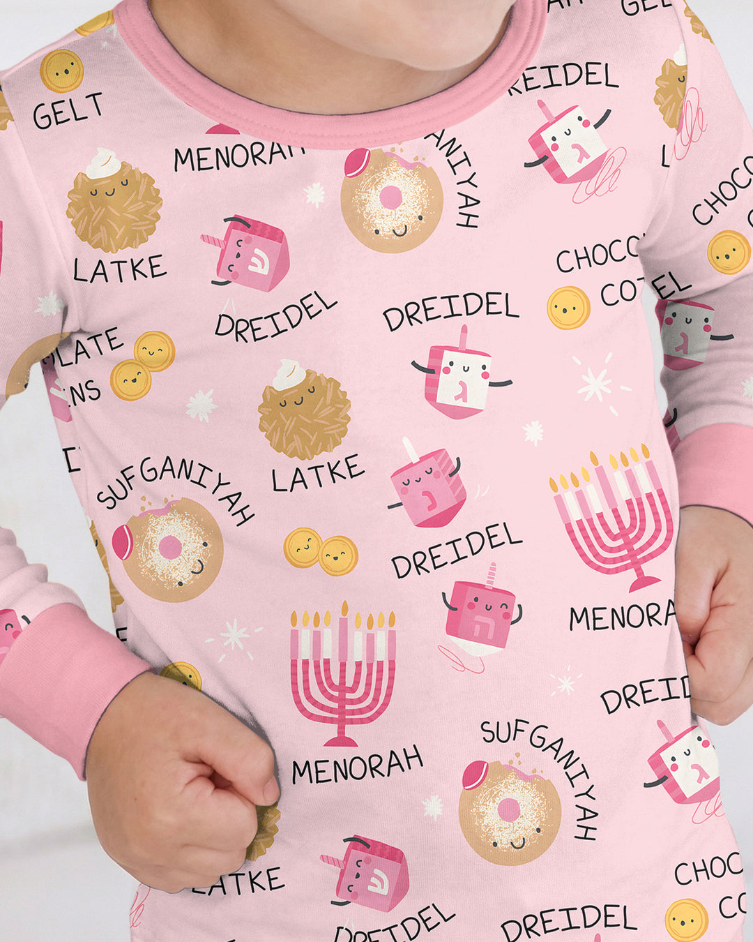Family Hanukkah Matching Bamboo Two Piece Long Sleeve Pajama Set