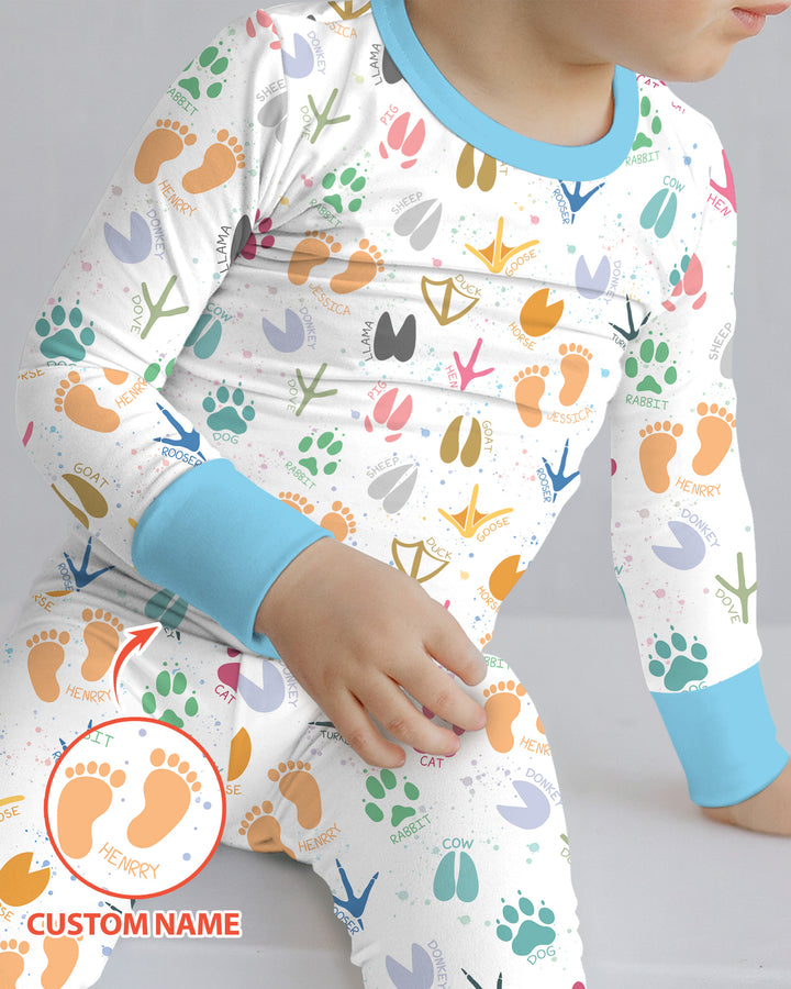 Zweiteiliges Langarm-Pyjama-Set mit Sommerfrüchten