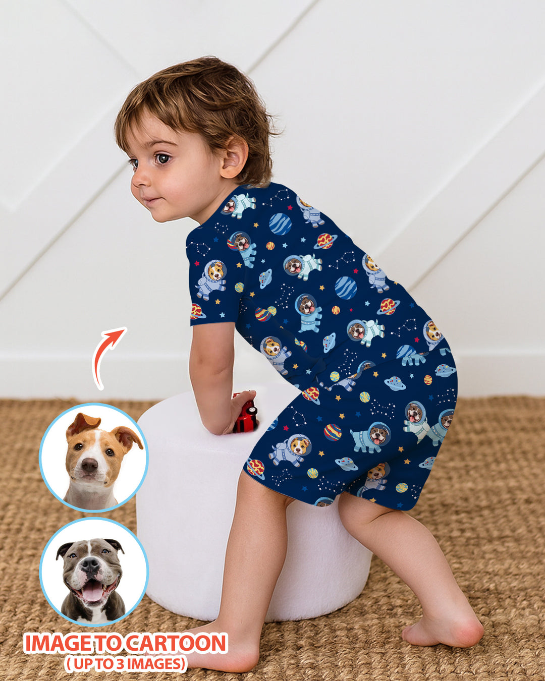 Schlafanzug-Set zweiteilig, kurze Ärmel, kurze Hose, Bambus