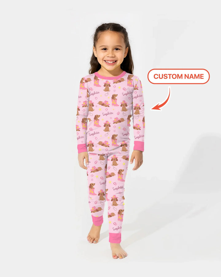 Zweiteiliges Langarm-Pyjama-Set mit Sommerfrüchten