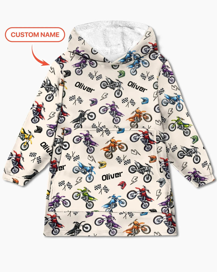 Personalisierbare Kleine Dirtbike-Fahrer Bambus-Deckenhoodie