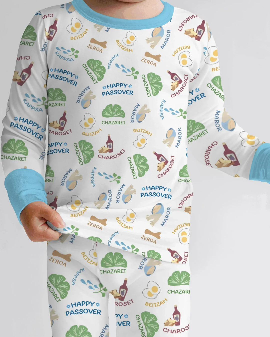 Zweiteiliges Langarm-Pyjama-Set mit Sommerfrüchten