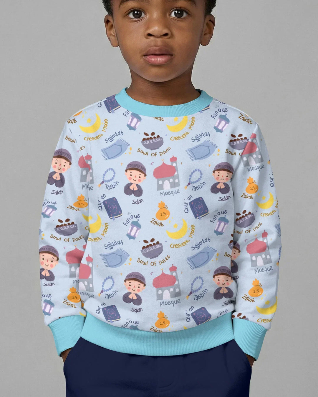 Fröhliches Ramadan Bambus-Rundhals-Sweatshirt