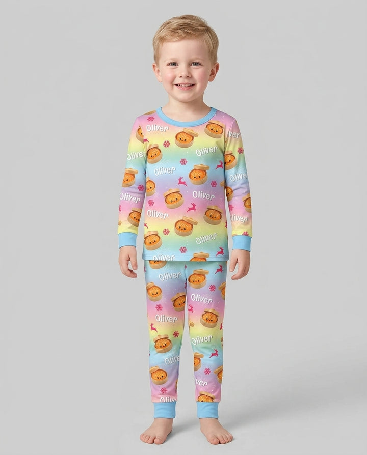 Christmas Cutie Dumpling Bamboo Two Piece Long Sleeve Pajama Set