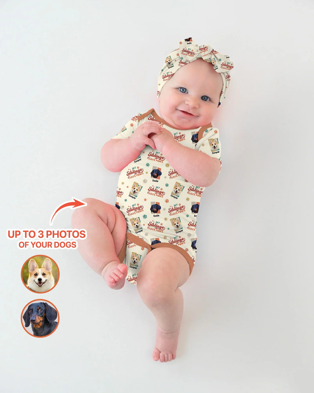 Gerippte Babykleidung mit individuellem Foto - Weich &amp; Skizzenhaft