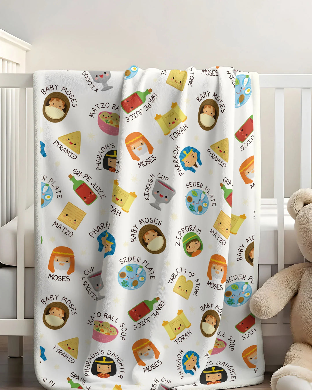 Cute Passover Characters Bamboo Blanket