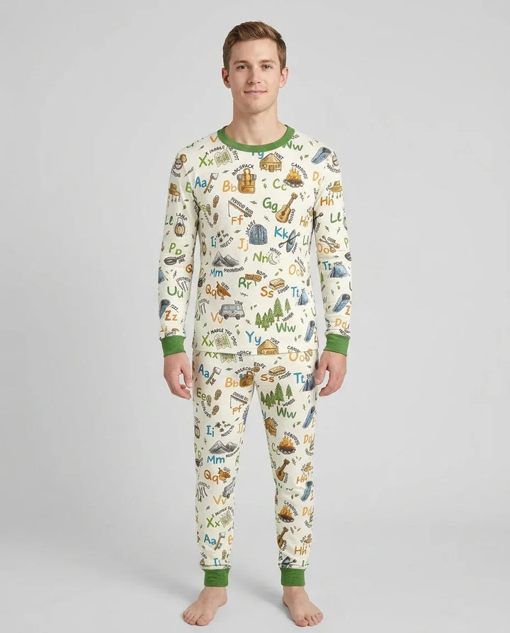 Adventure Alphabet ABCs Summer Camp Bamboo Men's Pajama Set