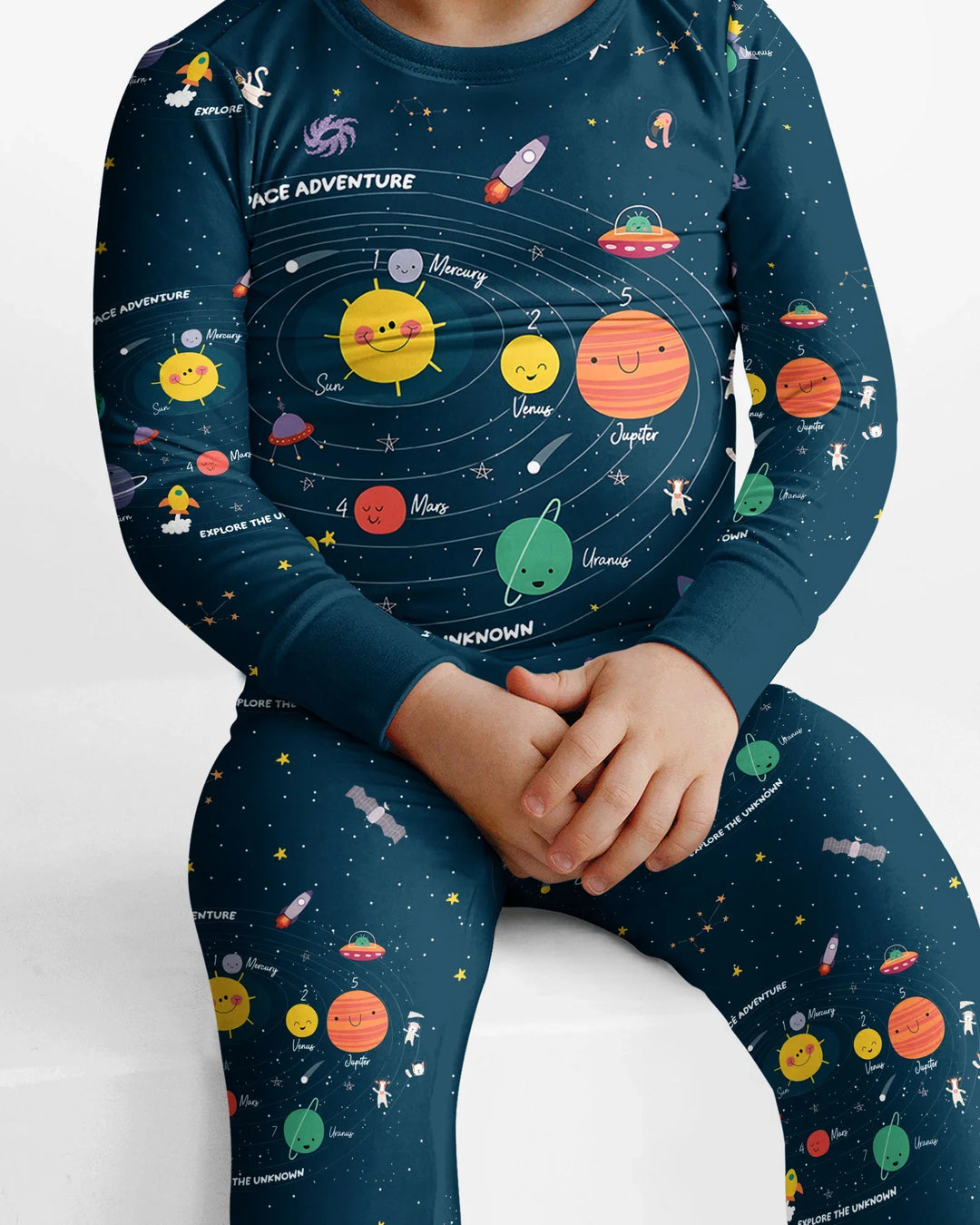 Solar System Explorers Bamboo Two Piece Long Sleeve Pajama Set