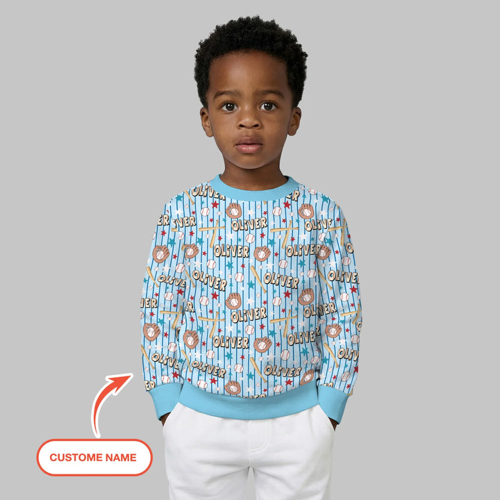 Personalisiertes Little Baller Bambus Crewneck Sweatshirt