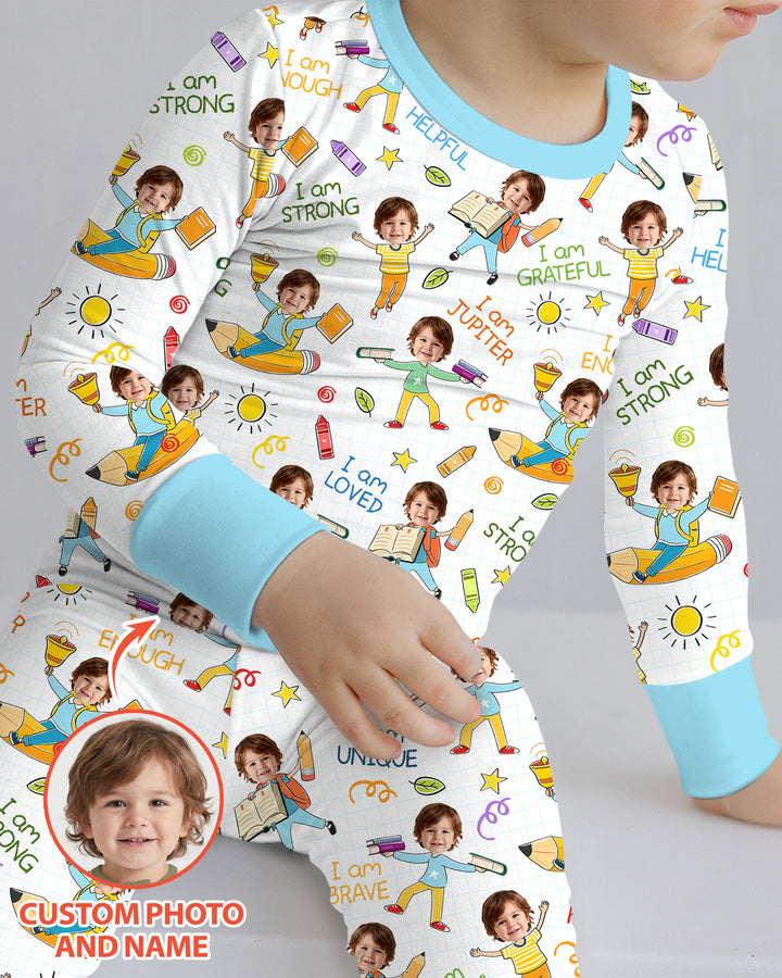 Zweiteiliges Langarm-Pyjama-Set mit Sommerfrüchten