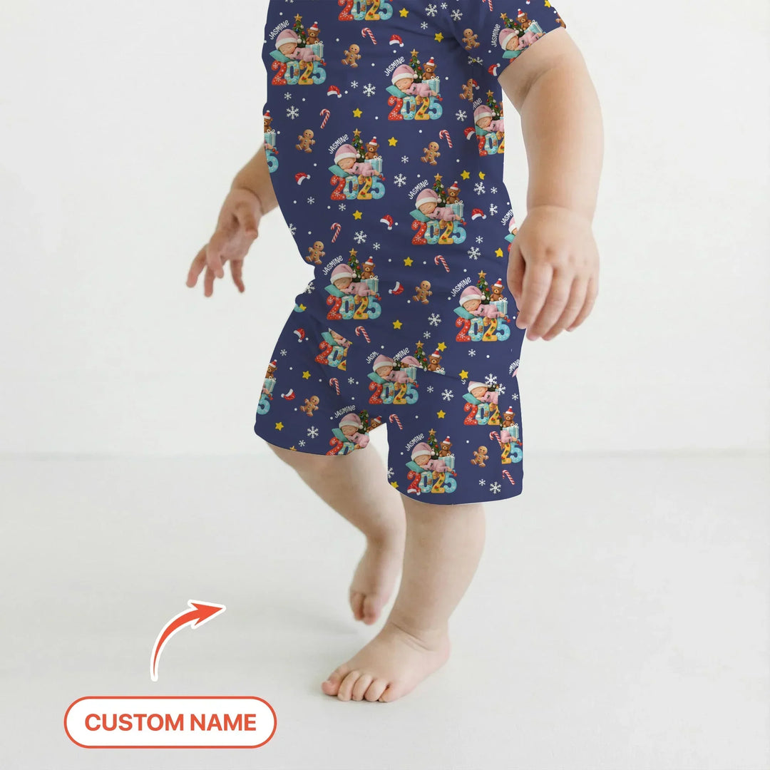 Zweiteiliges Pyjama-Set mit kurzen Ärmeln und Shorts im Sommer-Design