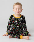 Kawaii Skeleton Dinos Bamboo Two Piece Long Sleeve Pajama Set