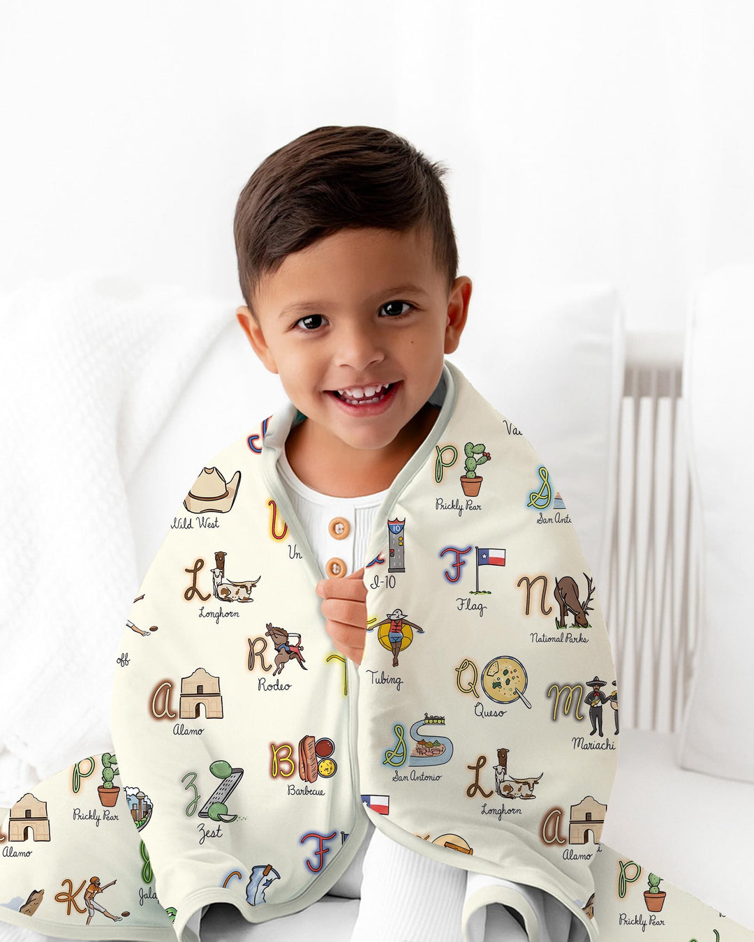 Texas Alphabet Bamboo Blanket