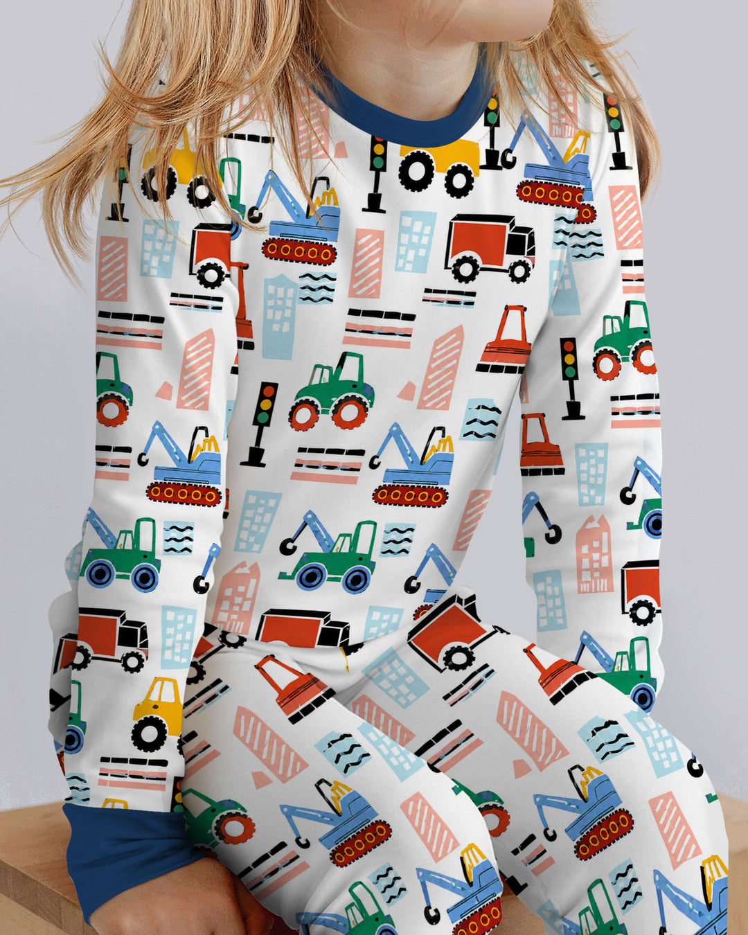 Little Builders Bamboo Two Piece Long Sleeve Pajama Set