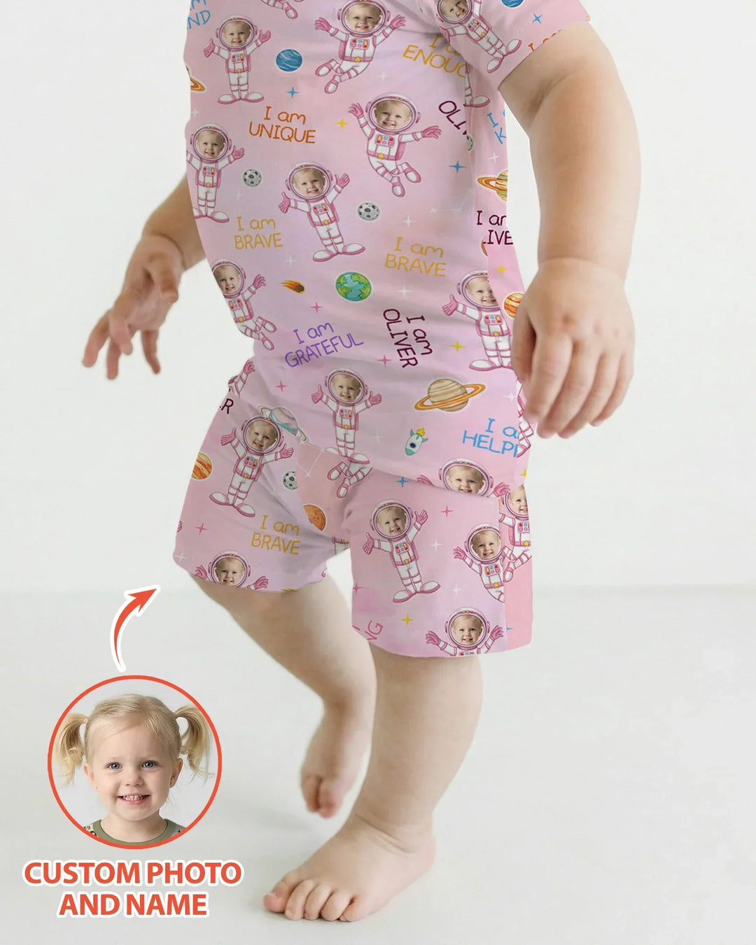 Zweiteiliges, kurzärmliges Pyjama-Set mit Marienkäfern