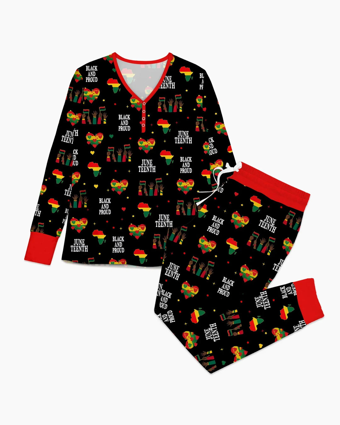 Juneteenth Schwarz und Stolz Bambus Damen Pyjama Set