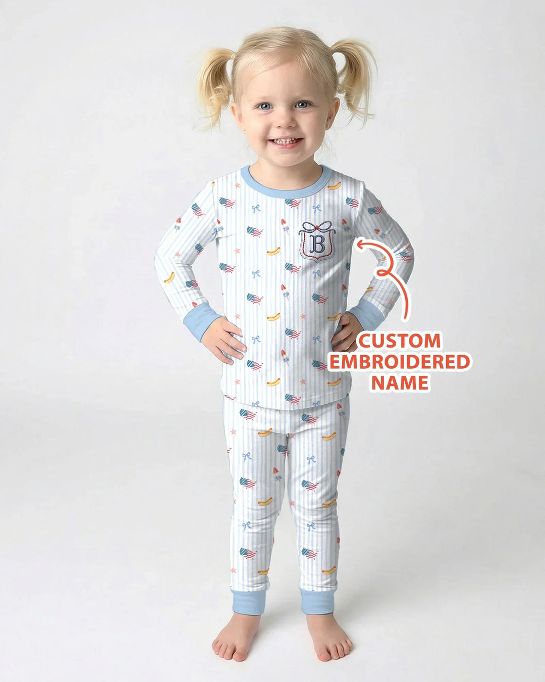 Zweiteiliges Langarm-Pyjama-Set mit Sommerfrüchten