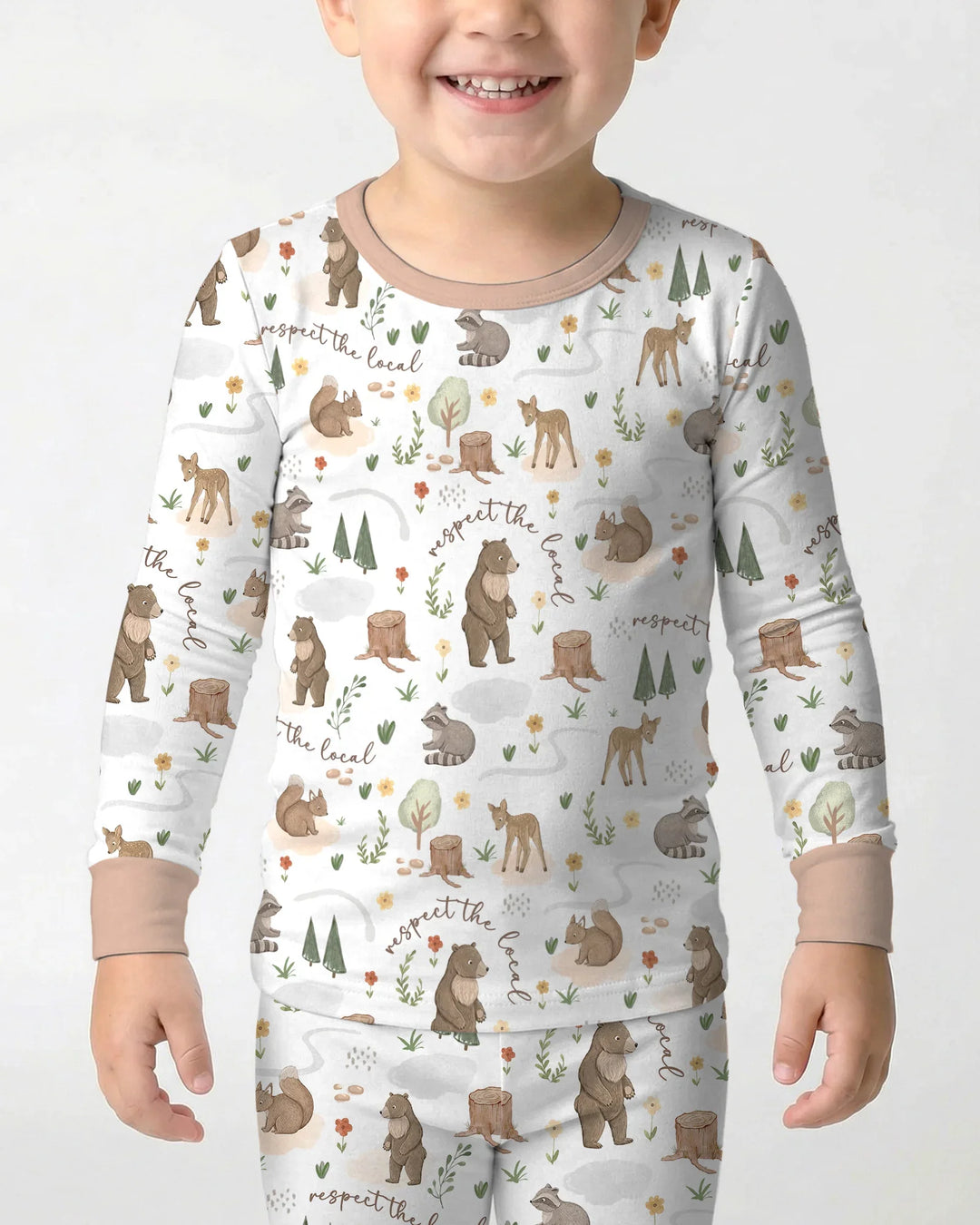 Zweiteiliges Langarm-Pyjama-Set mit Sommerfrüchten