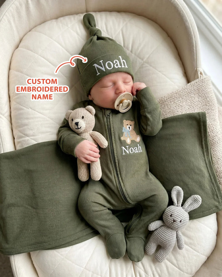 Gerippte Babykleidung mit individuellem Foto - Weich &amp; Skizzenhaft