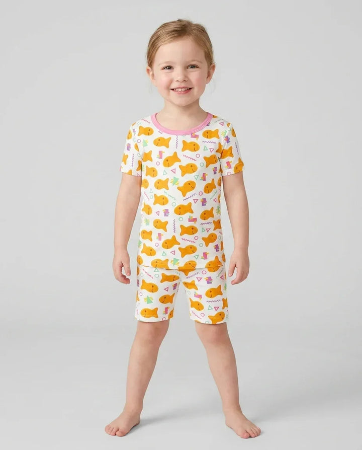 Schlafanzug-Set zweiteilig, kurze Ärmel, kurze Hose, Bambus