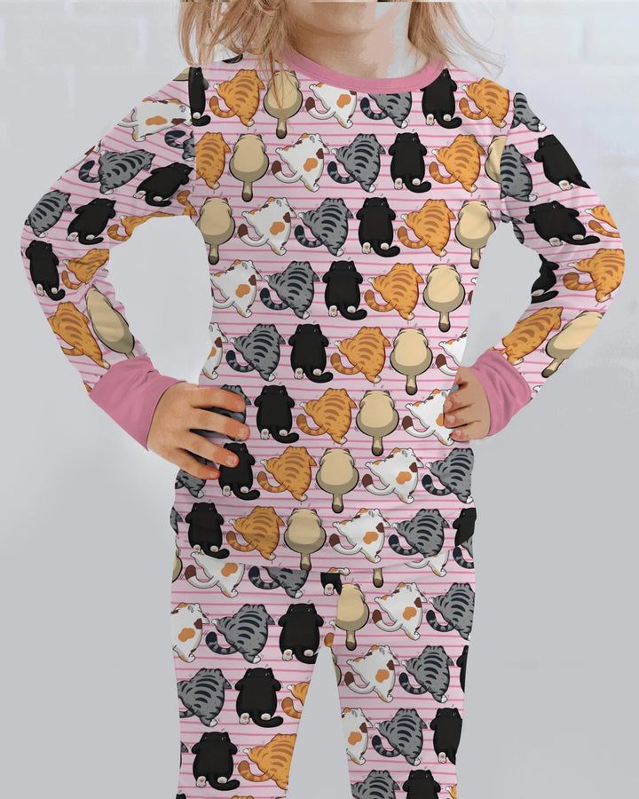 Zweiteiliges Langarm-Pyjama-Set mit Sommerfrüchten