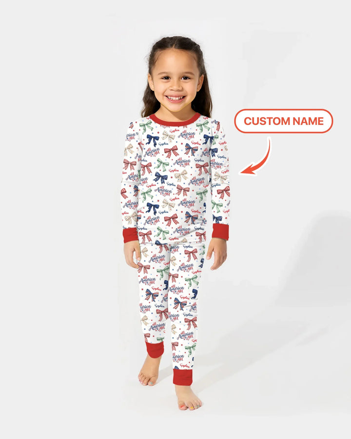 Zweiteiliges Langarm-Pyjama-Set mit Sommerfrüchten