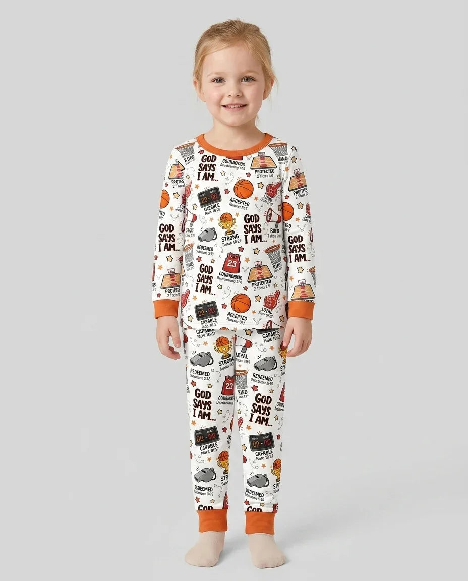 Zweiteiliges Langarm-Pyjama-Set mit Sommerfrüchten