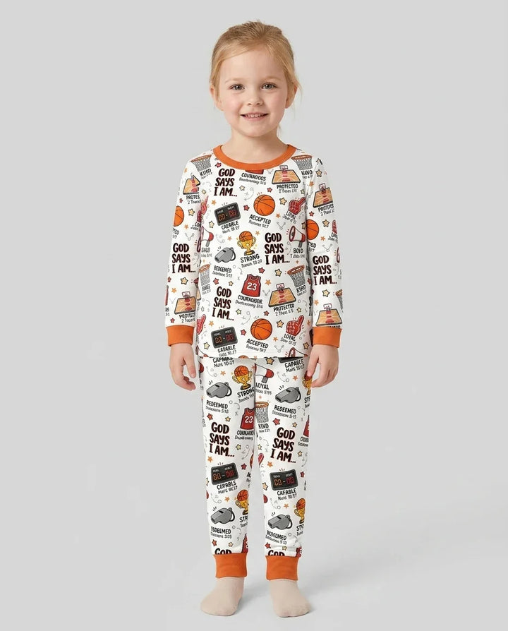 Zweiteiliges Langarm-Pyjama-Set mit Sommerfrüchten