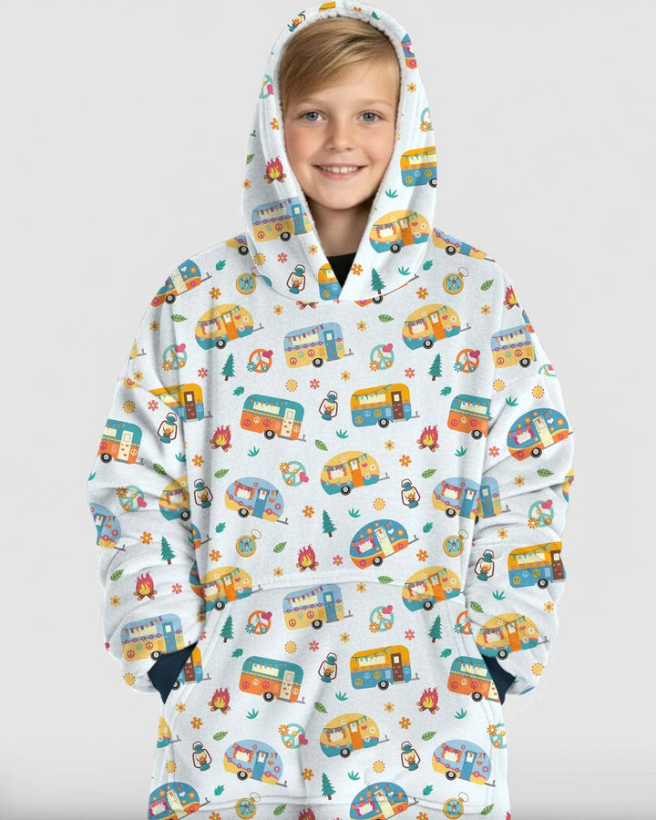 Happy Little Camper Bamboo Blanket Hoodie