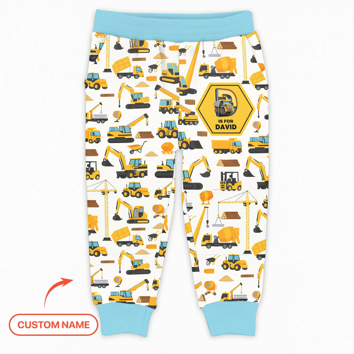 Custom Name Construction Initials Bamboo Jogger