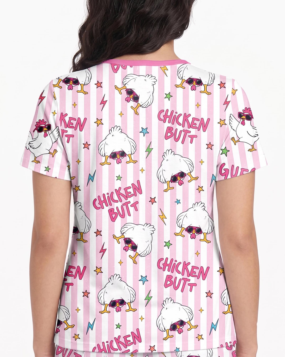 Guess What? Chicken Butt! Bamboo Women Short Sleeve Short Pajama Set