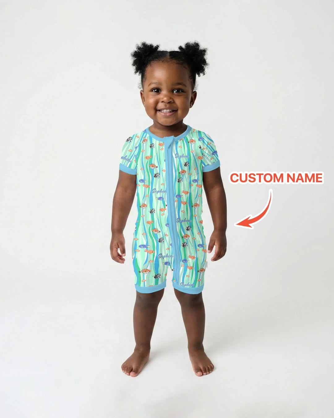 Custom Name Summer Beach Bamboo Shorty Zippy