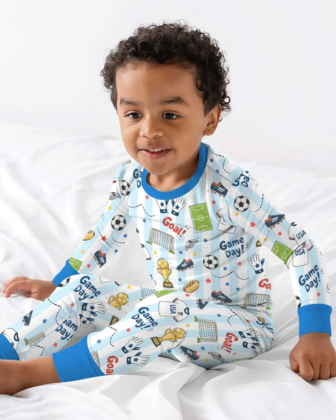 Zweiteiliges Langarm-Pyjama-Set mit Sommerfrüchten