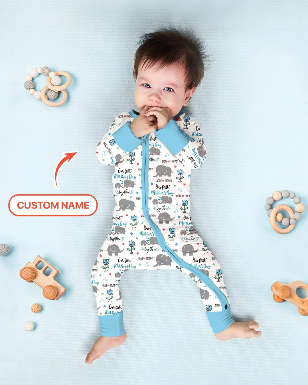 Gerippte Babykleidung mit individuellem Foto - Weich &amp; Skizzenhaft