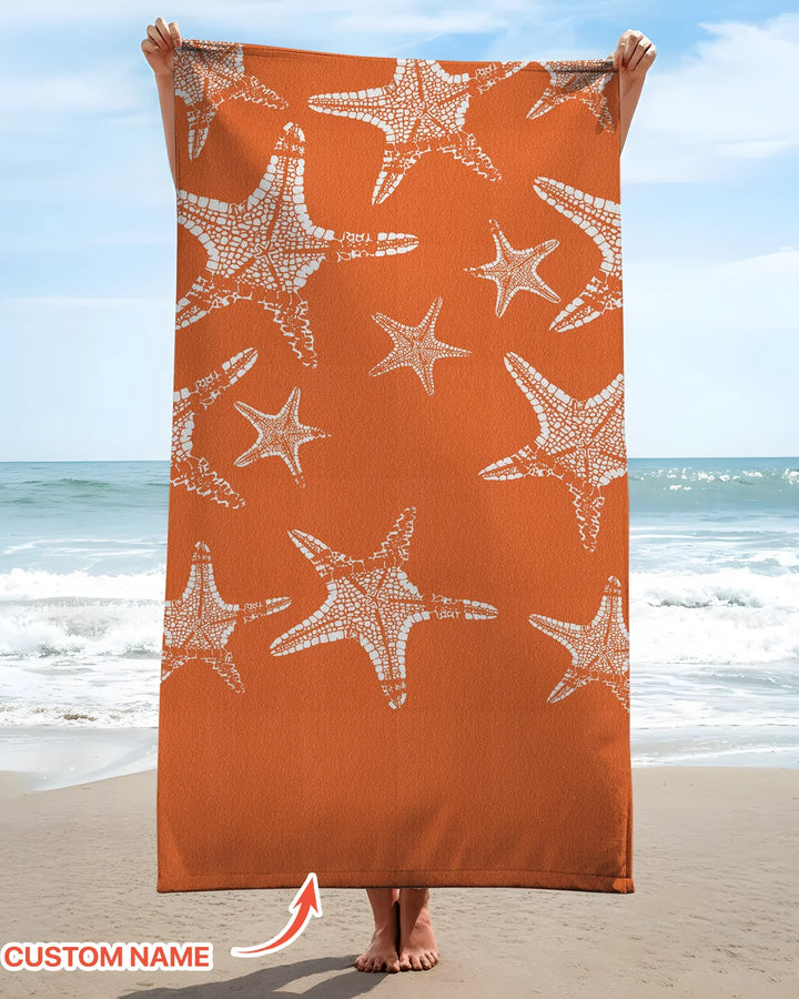 Personalisiertes Seestern-Bambus-Strandtuch mit Namen