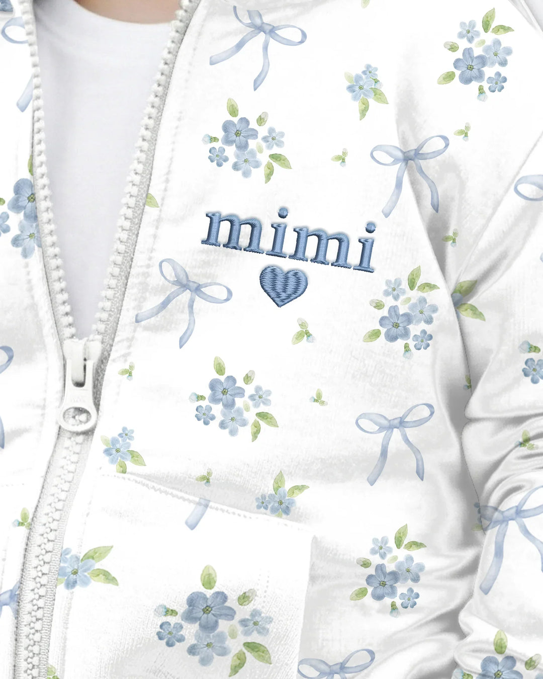 Zwillings-Set bestickter Baby-Kapuzenpullover aus Bambus mit Reißverschluss