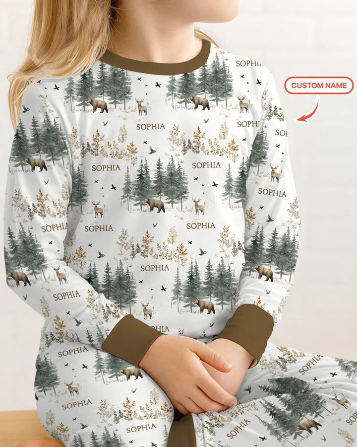 Zweiteiliges Langarm-Pyjama-Set mit Sommerfrüchten