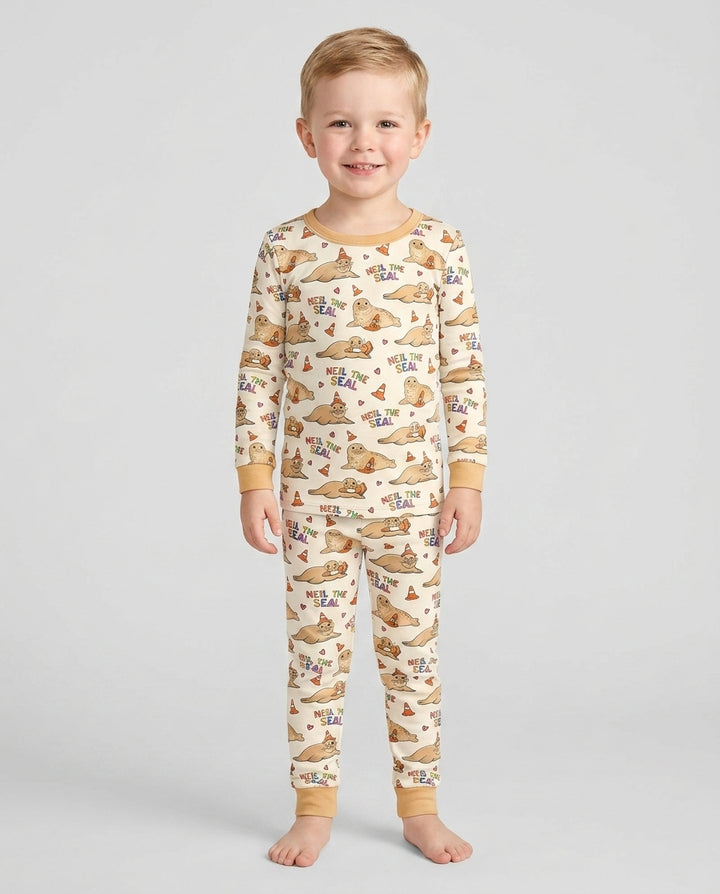 Neil The Seal Bamboo Two Piece Long Sleeve Pajama Set