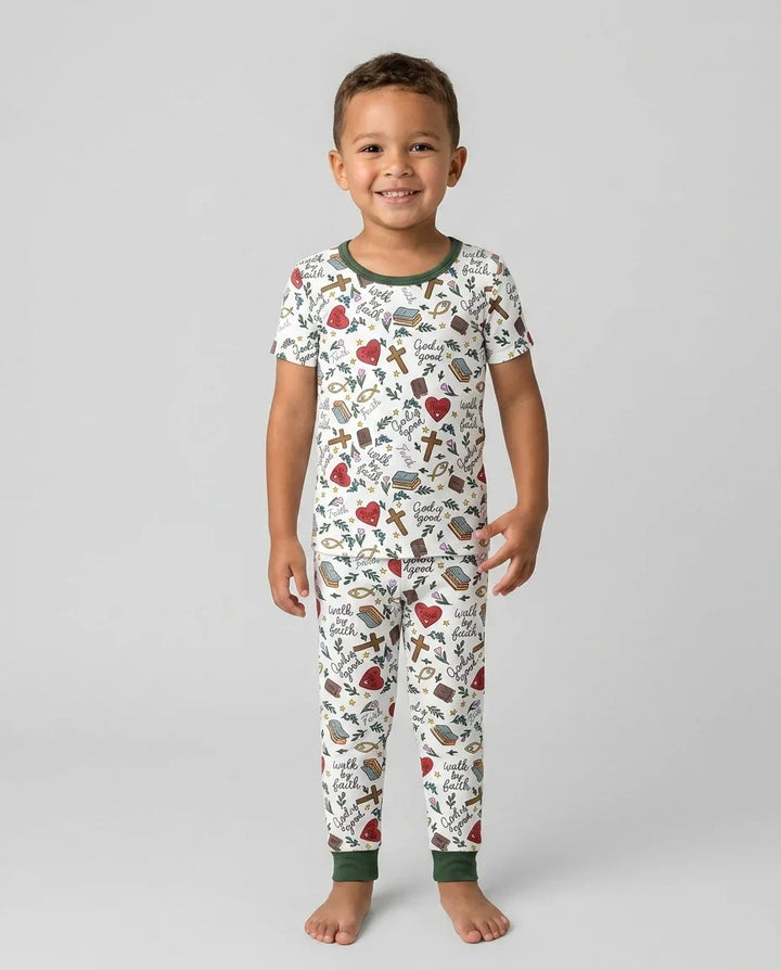 Zweiteiliges, kurzärmliges Pyjama-Set mit Marienkäfern