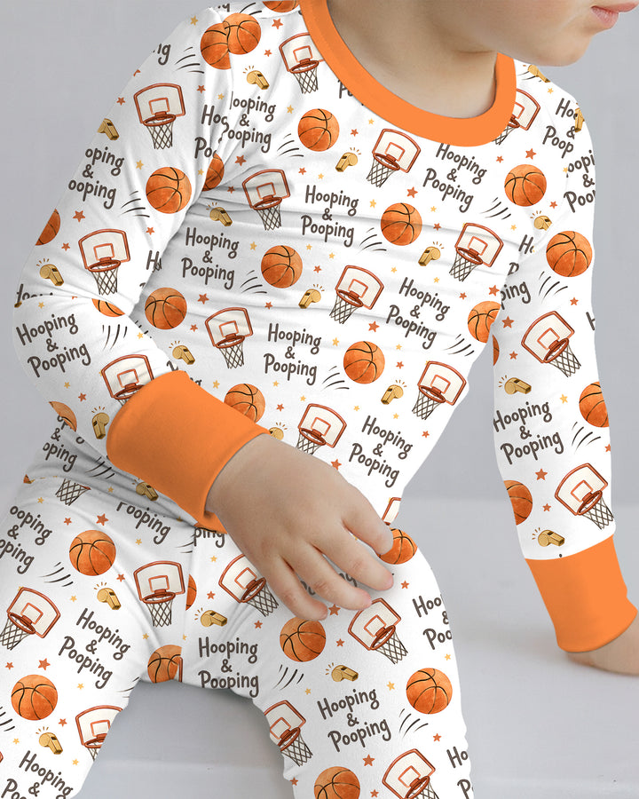 Zweiteiliges Langarm-Pyjama-Set mit Sommerfrüchten
