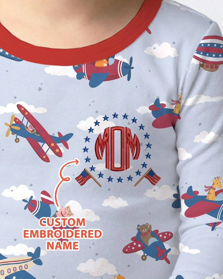 Zweiteiliges Langarm-Pyjama-Set mit Sommerfrüchten
