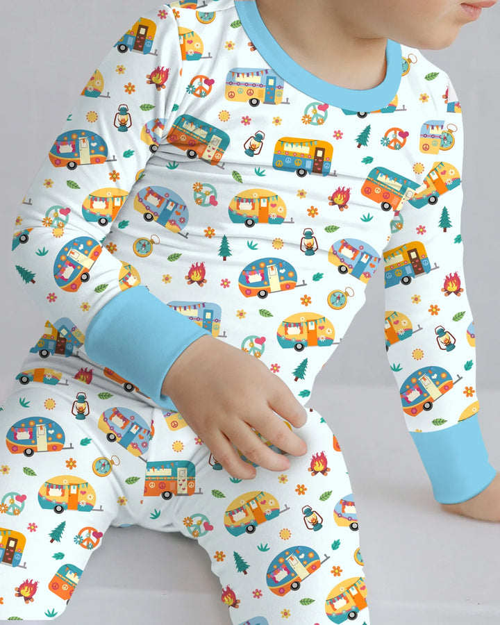Happy Little Camper Bamboo Two Piece Long Sleeve Pajama Set