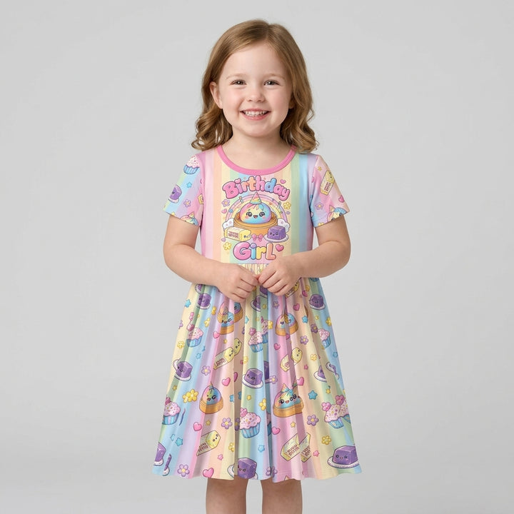 Personalized Squishy Party Birthday Girl Bamboo Twirl Dress