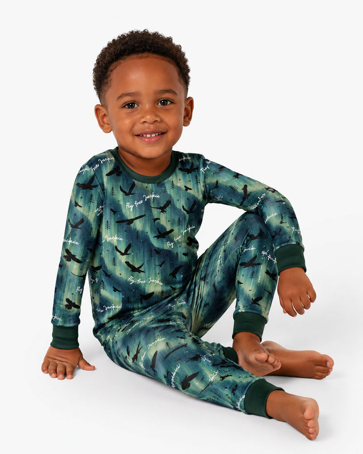 Fly Free Jackie Eagle Bamboo Two Piece Long Sleeve Pajama Set